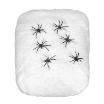 Toile d'araignée blanche avec araignées 100 g Halloween - Couleur Blanc