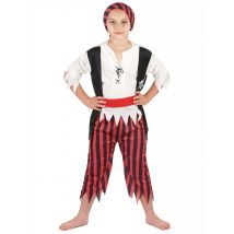 Déguisement pirate rayures noires et rouges pour Garçon - Couleur Multicolore - Taille L 10-12 ans (130-140 cm)