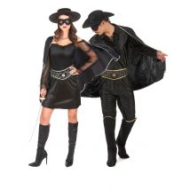 Déguisement de couple justicier masqu - Couleur Noir