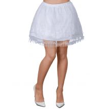 Jupon blanc avec dentelle pour Femme - Couleur Blanc