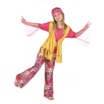 Déguisement hippie muticolore pour Fille - Couleur Multicolore - Taille L 10-12 ans (130-140 cm)