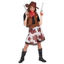 Déguisement cowgirl pour Fille - Couleur Marron - Taille M 7-9 ans (120-130 cm)