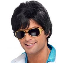 Perruque disco années 70 noire pour Homme - Couleur Noir