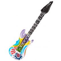 Guitare rock gonflable bariolée pour Adulte - Couleur Multicolore
