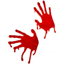 Décoration mains ensanglantés Halloween - Couleur Rouge