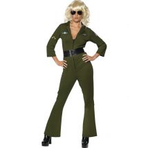 Costume aviateur Hottie Top Gun pour Femme - Couleur Multicolore - Taille S
