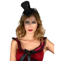 Mini chapeau haut de forme noir pour Femme
