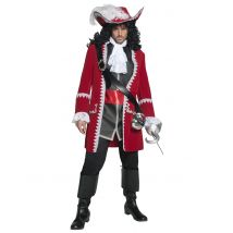 Déguisement capitaine pirate rouge luxe pour Homme - Taille M