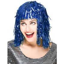 Perruque métallique bleue pour Adulte - Couleur Bleu
