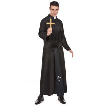 Déguisement prêtre avec col blanc pour Homme - Taille L