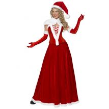 Déguisement Mère Noël luxe robe longue pour Femme - Couleur Multicolore - Taille M