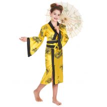 Déguisement chinoise jaune pour Fille - Couleur Jaune - Taille S 4-6 ans (110-120 cm)