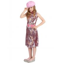 Déguisement disco vinyle pour Fille - Couleur Multicolore - Taille M 7-9 ans (120-130 cm)