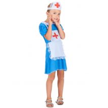 Déguisement infirmière bleu pour Fille - Couleur Multicolore - Taille XS 3-4 ans (92-104 cm)