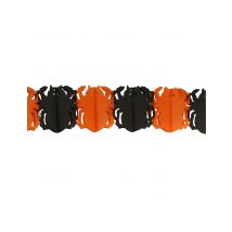 Guirlande en papier araignées oranges et noires Halloween 3m - Couleur Multicolore