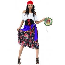 Déguisement bohémienne fleurie pour Femme - Couleur Multicolore - Taille S