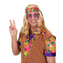 Perruque blonde hippie pour Adulte