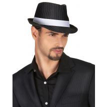 Chapeau gangster noir rayé pour Adulte