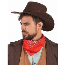 Chapeau cowboy marron effet suédé pour Adulte - Couleur Marron