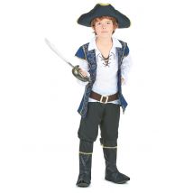 Déguisement pirate bleu et blanc pour Garçon - Taille M 7-9 ans (120-130 cm)