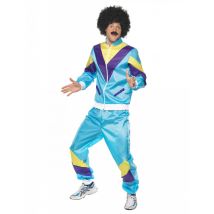 Déguisement jogging bleu années 80 pour Adulte - Couleur Bleu - Taille L