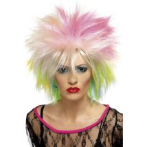 Perruque courte multicolore punk pour Femme