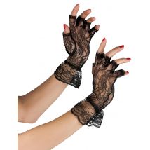 Gants noirs en dentelle pour Femme - Couleur Noir