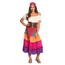 Déguisement bohémienne multicolore pour Femme - Taille S