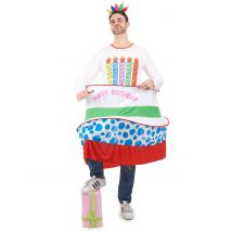 Déguisement gâteau d'anniversaire pour Homme - Couleur Multicolore - Taille Taille Unique (42)