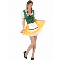 Déguisement bavaroise jaune et verte pour Femme - Couleur Multicolore - Taille M / L