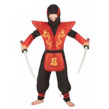 Déguisement ninja motifs dragons pour Garçon - Couleur Rouge - Taille 3-5 ans (110 cm)
