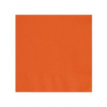 20 Serviettes en papier oranges 33 x 33 cm - Couleur Orange