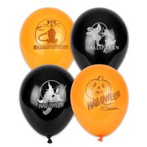100 Ballons Halloween noirs et oranges 30 cm - Couleur Noir