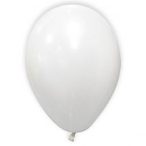 12 Ballons métallisés blancs 28 cm - Couleur Blanc