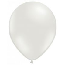 100 Ballons blancs perles métallisés 29 cm - Couleur Blanc
