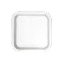 16 Petites assiettes en carton blanches 18 cm - Couleur Blanc