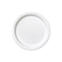 20 Petites assiettes rondes en carton blanches 18 cm - Couleur Blanc