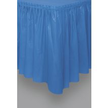 Jupe de table bleue en plastique - Couleur Bleu foncé