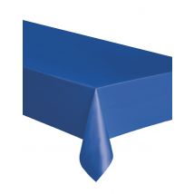 Nappe rectangulaire en plastique bleu 137 x 274 cm - Couleur Bleu foncé