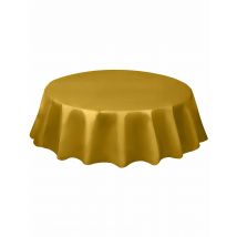 Nappe ronde en plastique dorée 213 cm - Couleur Or