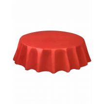 Nappe jetable ronde en plastique rouge 2m13 - Couleur Rouge