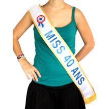Echarpe bleue Miss 40 ans - Couleur Bleu