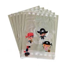 6 Sacs à bonbons en plastique pirate - Couleur Bleu