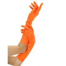 Gants longs oranges fluo pour Adulte - Couleur Orange