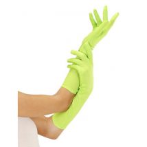 Gants longs verts fluo pour Adulte - Couleur Vert