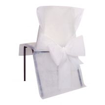 10 Housses de chaise Premium blanches 50 x 95 cm - Couleur Blanc