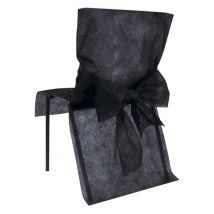 10 Housses de chaise Premium noires 50 x 95 cm - Couleur Noir