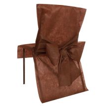 10 Housses de chaise Premium chocolat 50 x 95 cm - Couleur Marron