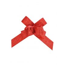 10 Petits nœuds automatiques pailletés rouges 14 mm - Couleur Rouge