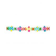 Guirlande papier multicolore motif fleurs - Couleur Multicolore